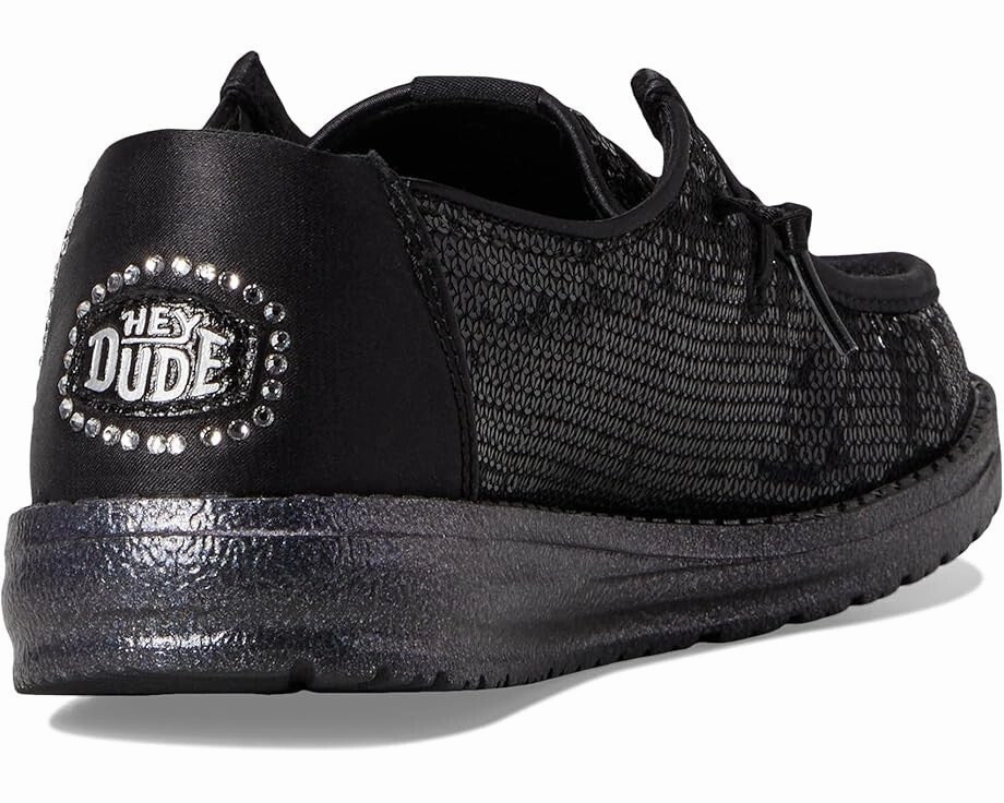 Hey Dude Wendy Disco Women's 8 Black Canvas Sequin Moc Toe Slip On Shoes ZOGG121