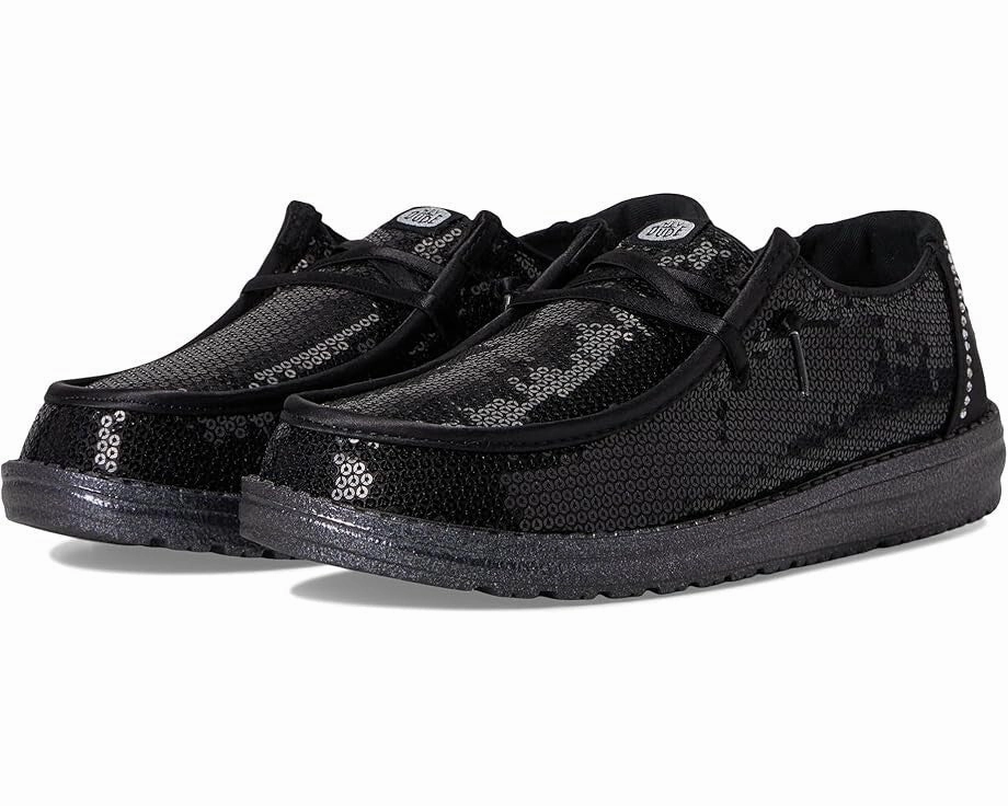 Hey Dude Wendy Disco Women's 8 Black Canvas Sequin Moc Toe Slip On Shoes ZOGG121 Athletic Shoes for Women discount
