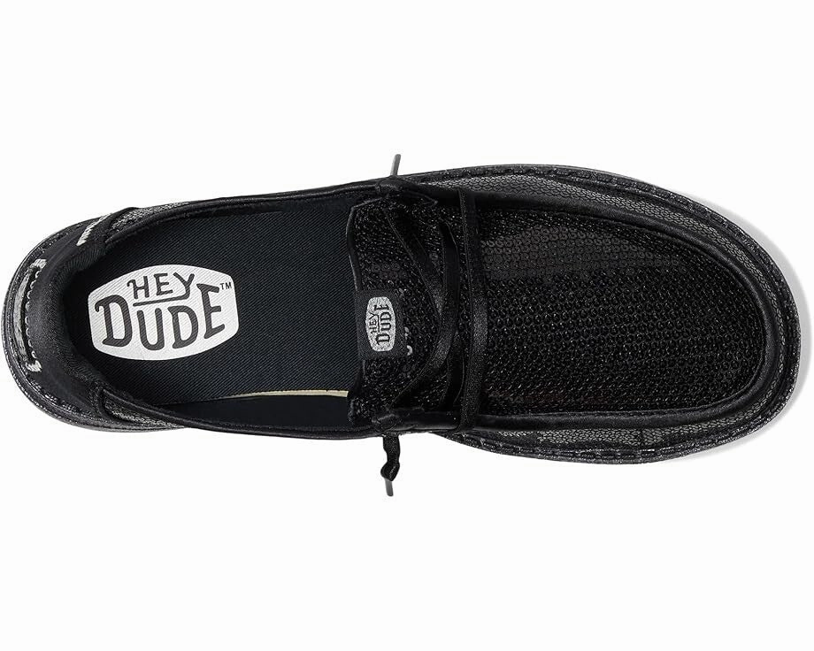 Hey Dude Wendy Disco Women's 8 Black Canvas Sequin Moc Toe Slip On Shoes ZOGG121