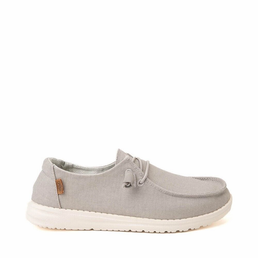 Hey Dude Wendy Women's US 6 Light Gray Canvas Slip-On Comfort Shoes TF4240