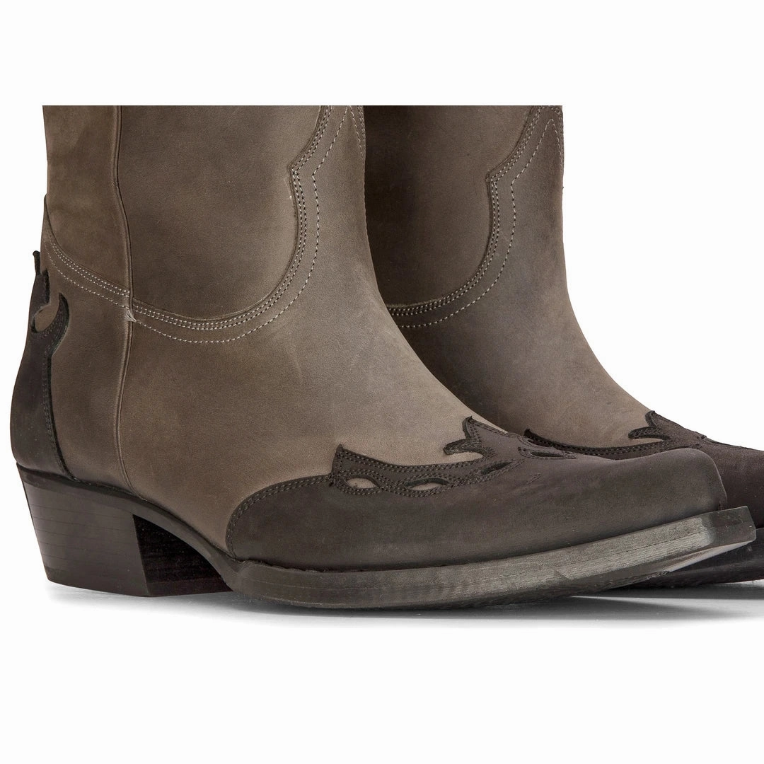 High Western Real Leather Pointed Toe Boots