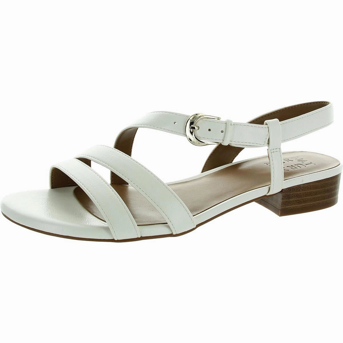 Hilma Womens Faux Leather Adjustable Slingback Sandals