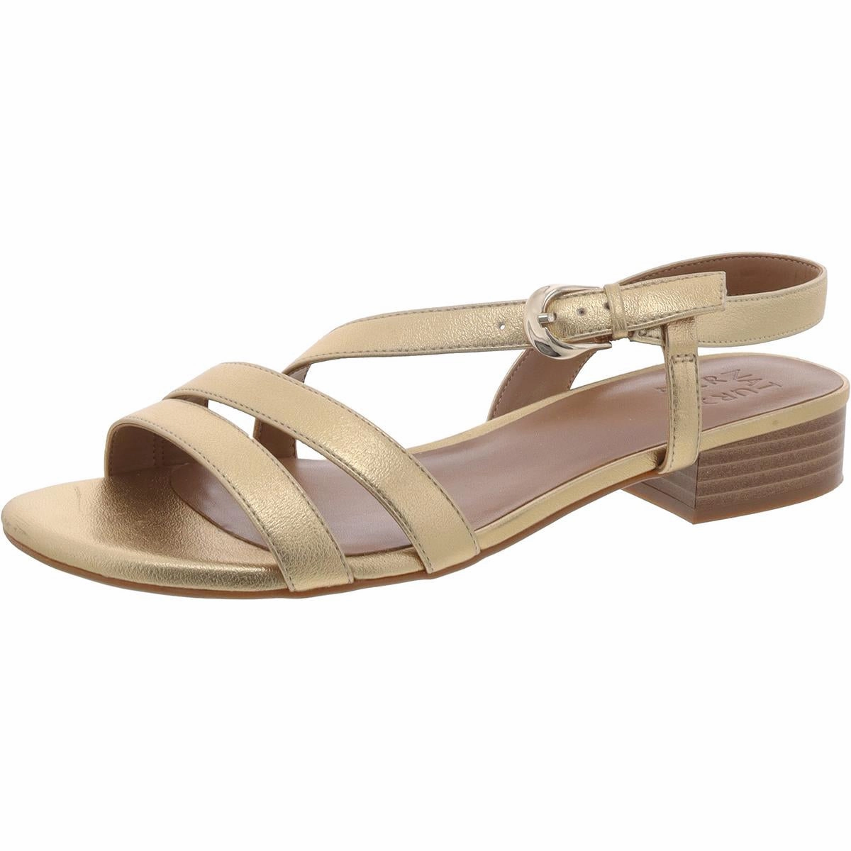 Hilma Womens Faux Leather Adjustable Slingback Sandals
