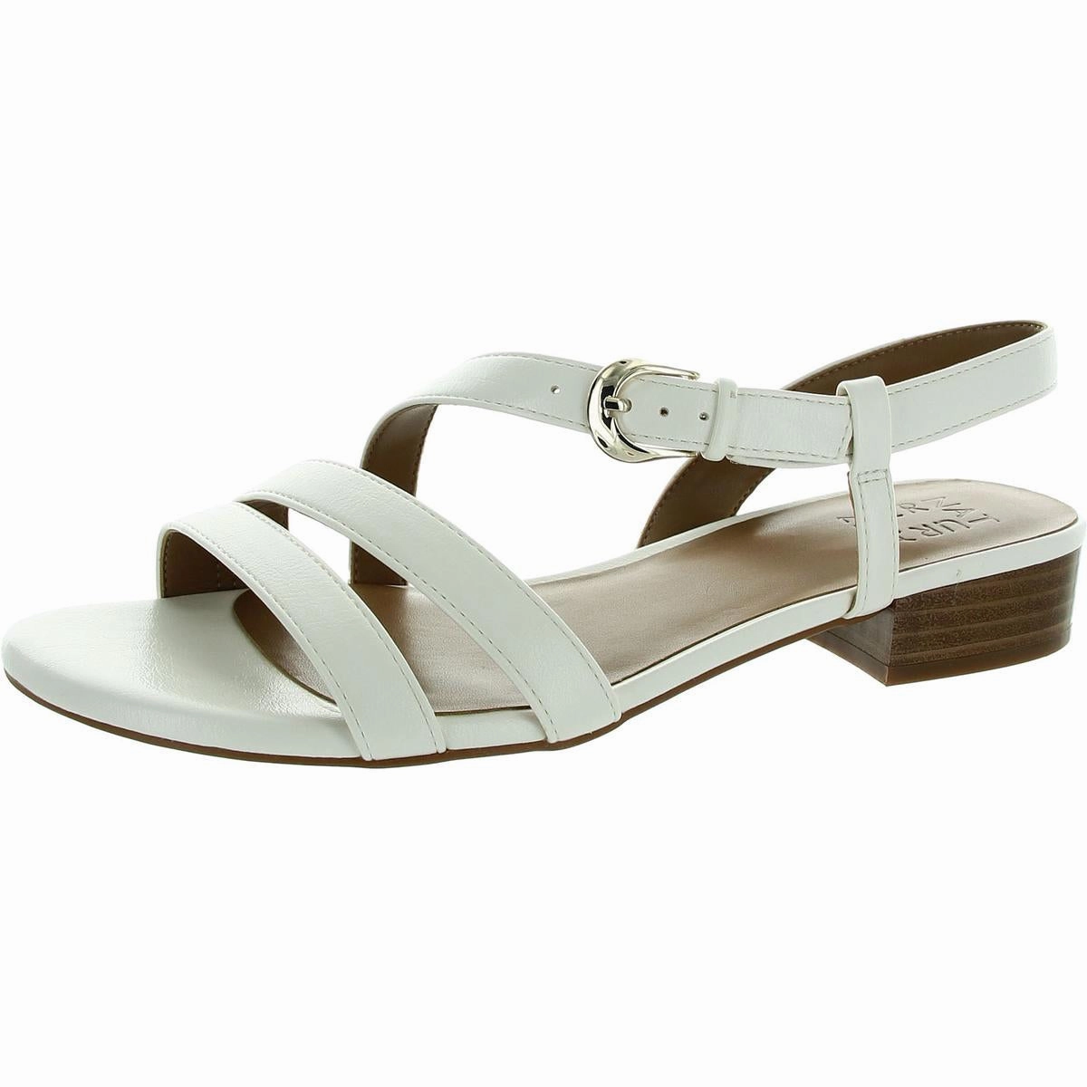 Hilma Womens Faux Leather Adjustable Slingback Sandals