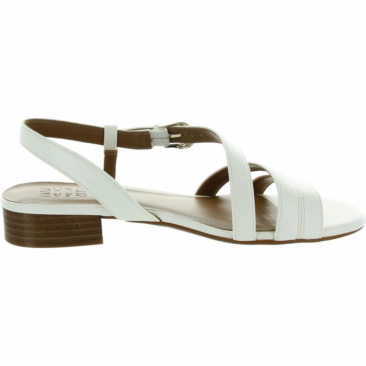 Hilma Womens Faux Leather Adjustable Slingback Sandals