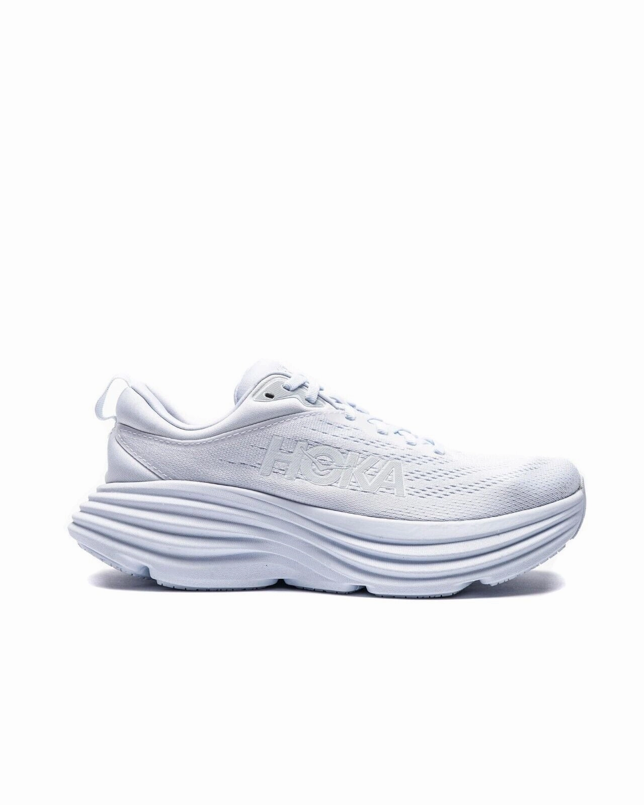 Hoka One One Bondi 8 1127952-WWH Sneakers Women's White Low Top Running Shoes