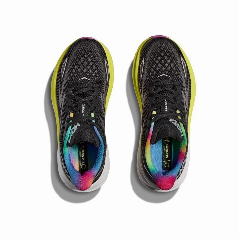 Hoka One One Clifton 9 1127895-BAAB Sneakers Mens 13 Black Running Shoes EEE4105