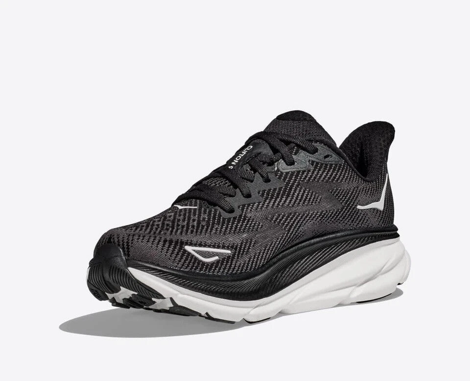 Hoka One One Clifton 9 1127895-BWHT Sneaker Men's Black White Running Shoes