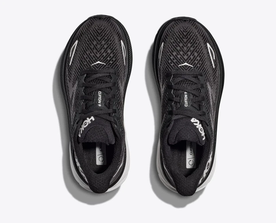 Hoka One One Clifton 9 1127895-BWHT Sneaker Men's Black White Running Shoes
