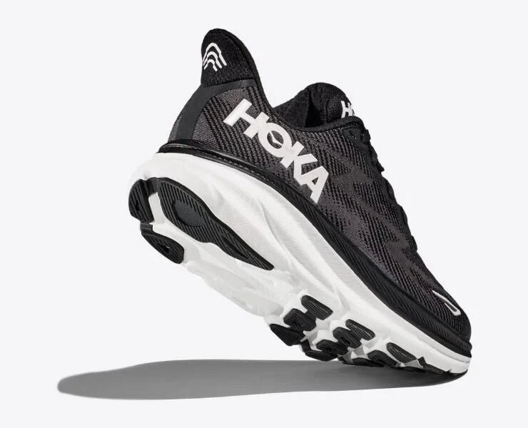 Hoka One One Clifton 9 1127896-BWHT Sneaker Women's Black White Running Shoes