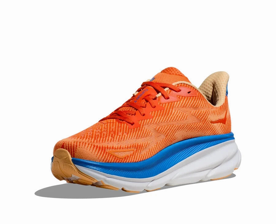 Hoka One One Clifton 9 1132210-VOIM Mens US 10.5 Orange Running Shoes EEE4283