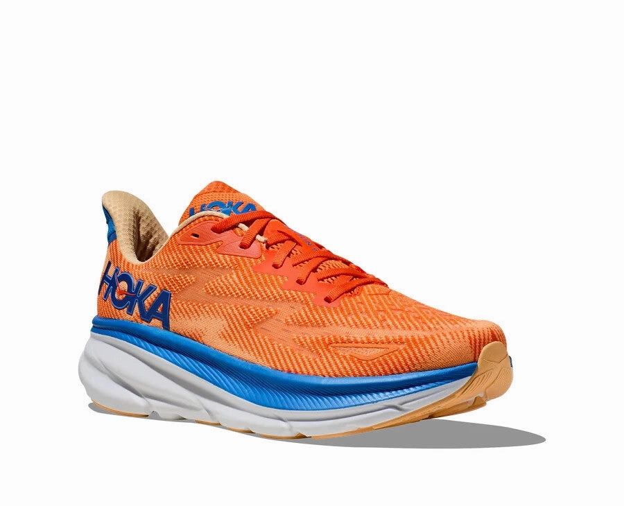 Hoka One One Clifton 9 1132210-VOIM Mens US 10.5 Orange Running Shoes EEE4283