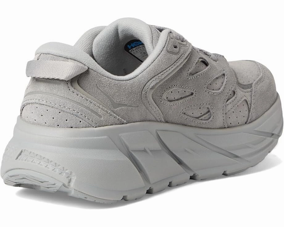 Hoka One One Clifton L Suede 1122571-LLTN Mens US 9 Gray Running Shoes GBNC1010