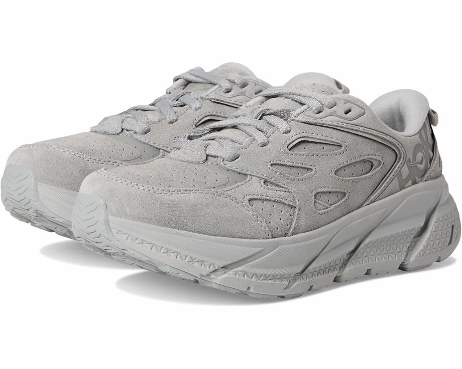 Hoka One One Clifton L Suede 1122571-LLTN Mens US 9 Gray Running Shoes GBNC1010 Mens Sneakers & Athletic Shoes outlet