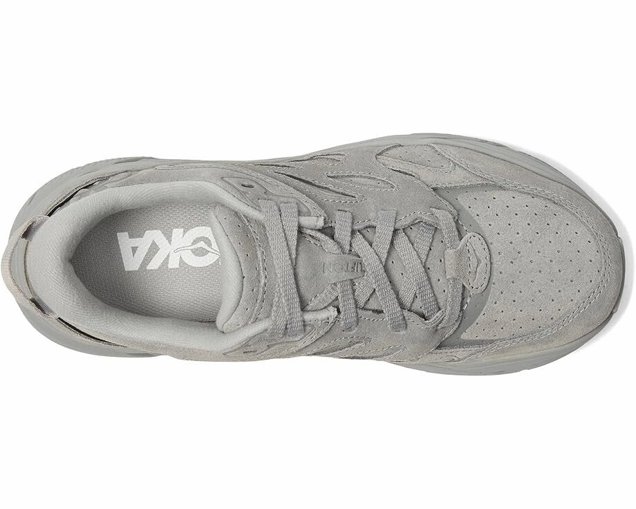 Hoka One One Clifton L Suede 1122571-LLTN Mens US 9 Gray Running Shoes GBNC1010