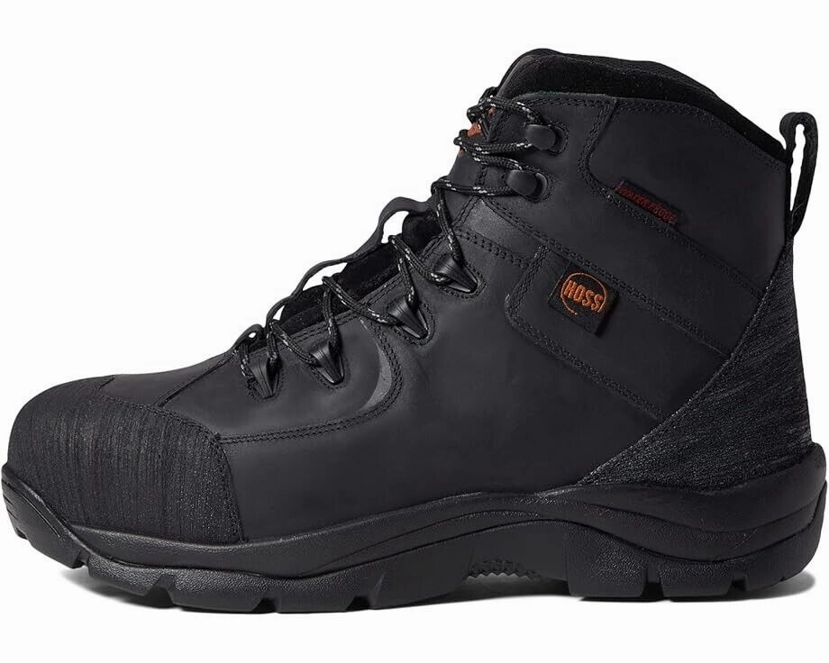 Hoss Ridge 60130 Men's US 7.5 Black Waterproof Composite Toe Work Boot ZPO998