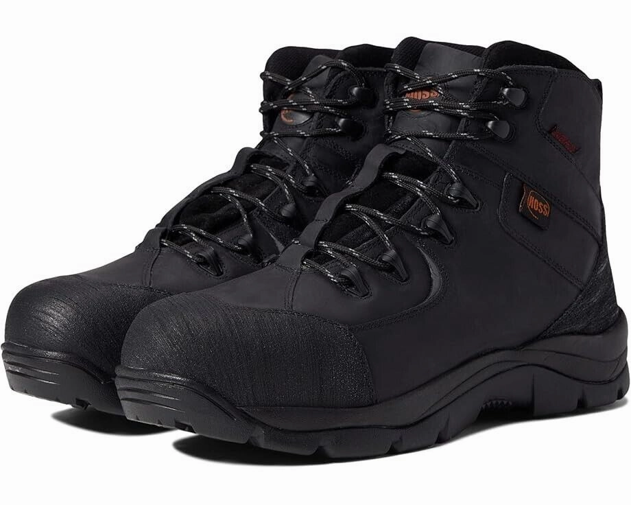 Hoss Ridge 60130 Men's US 7.5 Black Waterproof Composite Toe Work Boot ZPO998 Mens Chukka Boots outlet deals