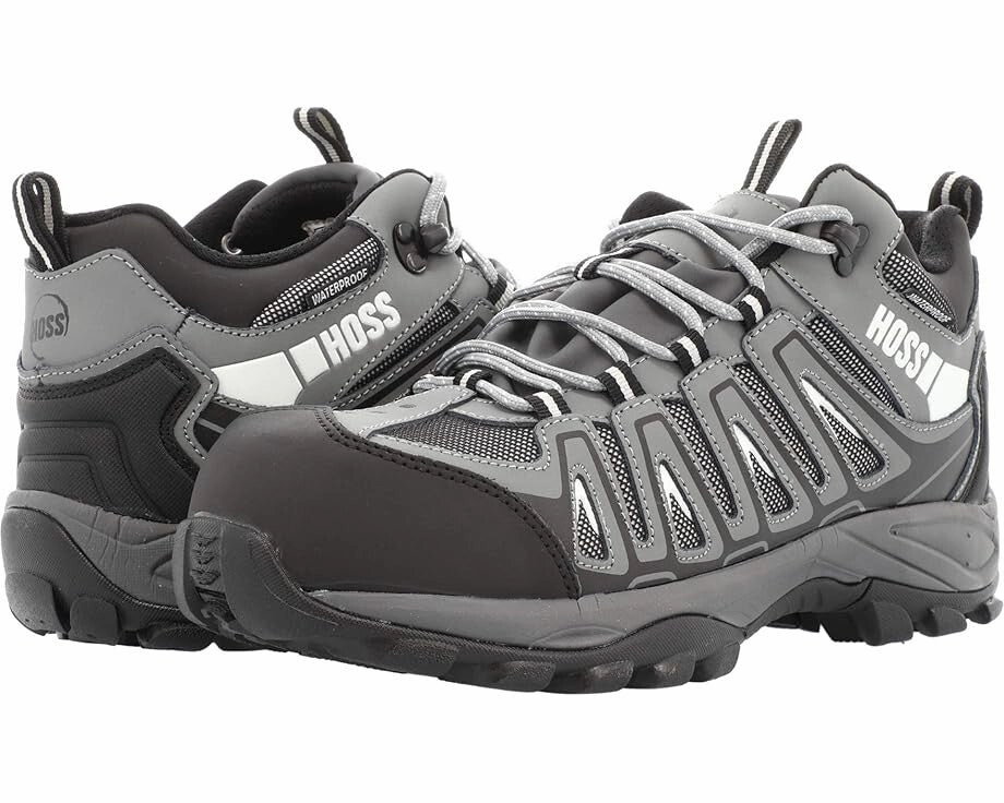 Hoss Trail Men's US 11.5 Gray EH Composite Toe Waterproof Work Boots ZPO3133 Mens Athletic Shoes clearance sale