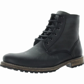 Hoyt Mens Lace-Up Leather Motorcycle Boots Cheap Mens Boots & Chukkas