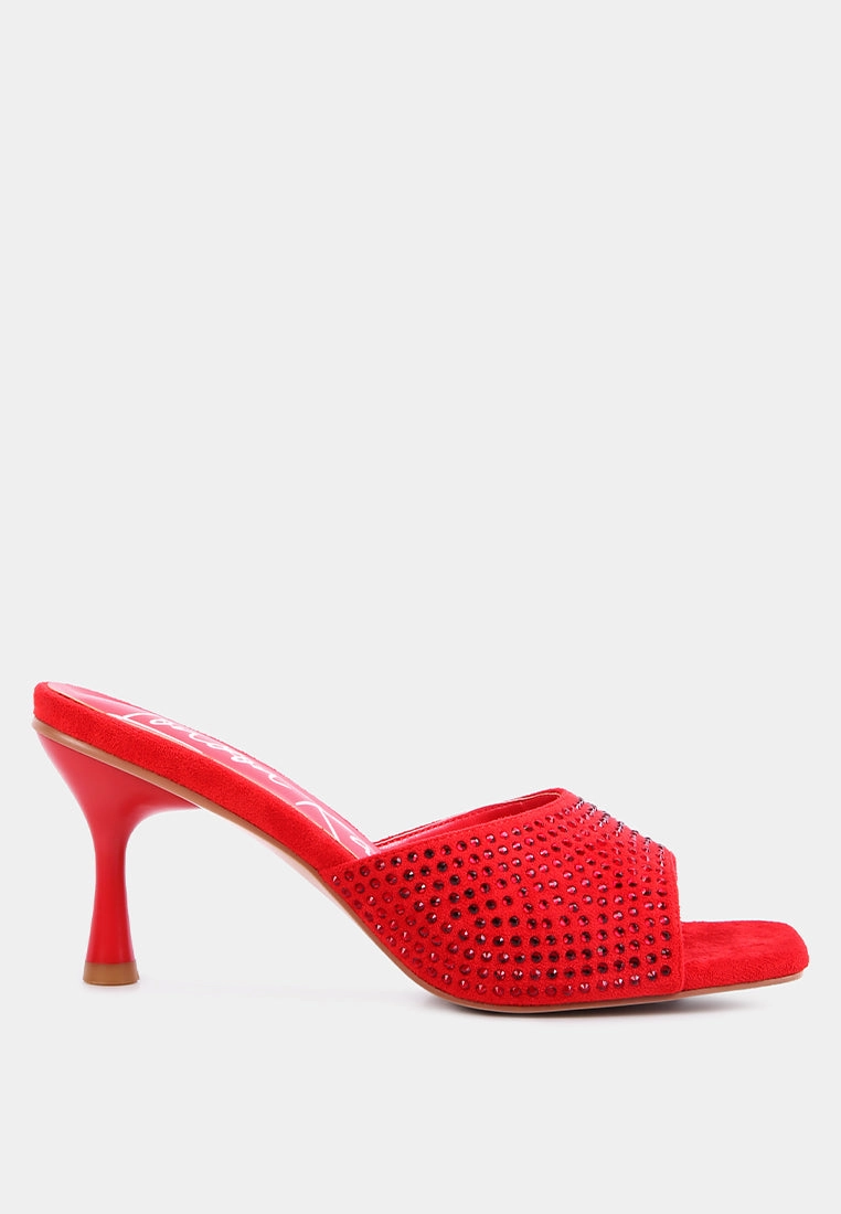 imprint diamante stud slip on sandals