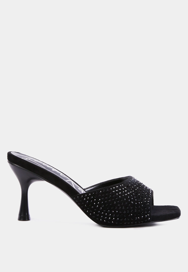 imprint diamante stud slip on sandals