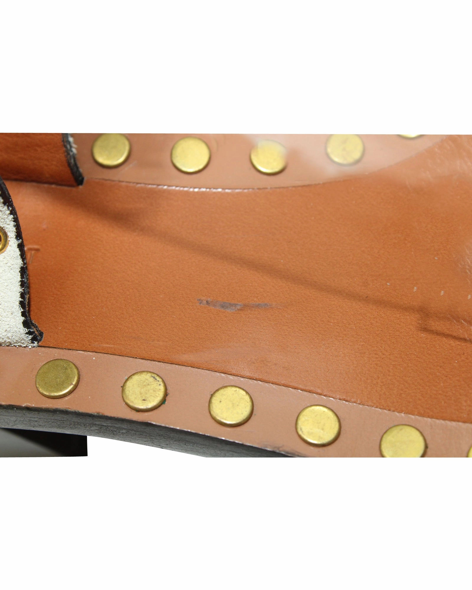 Isabel Marant Jaeryn Studded Accents Sandals in White Suede