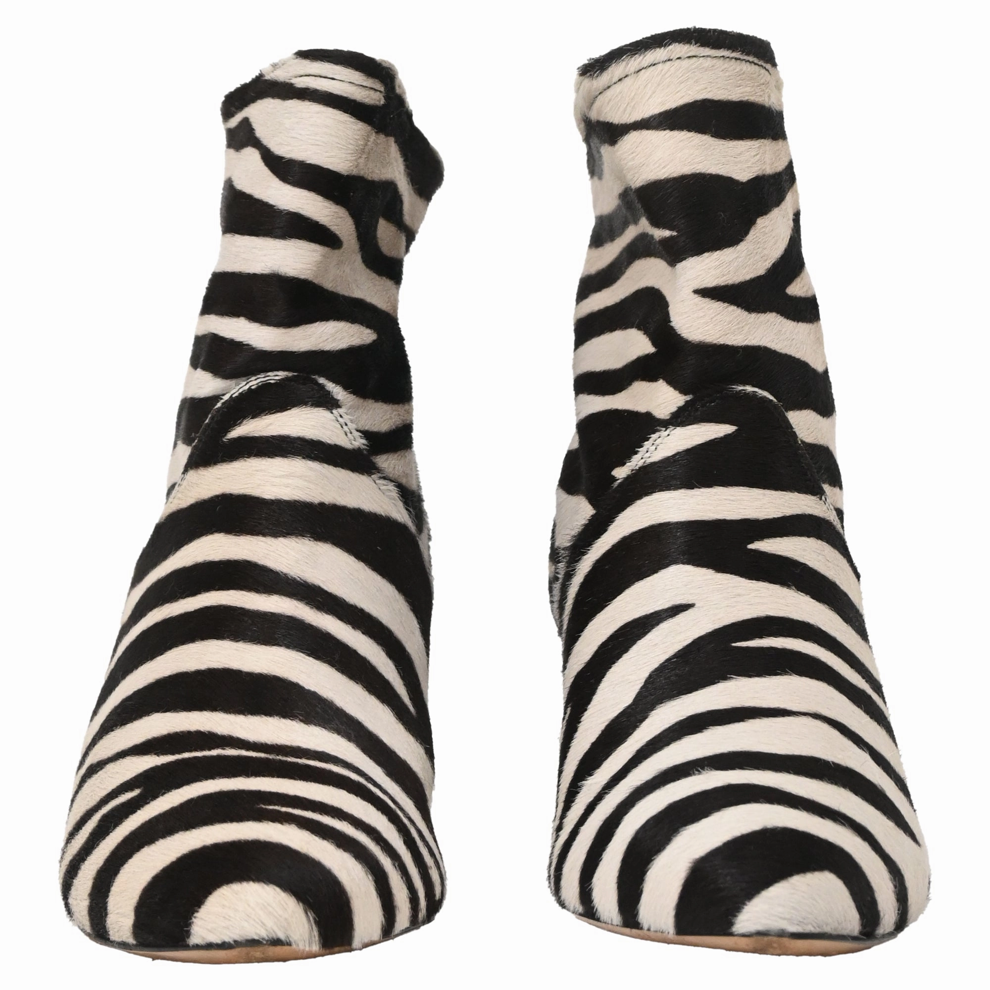 Isabel Marant Zebra Ankle Boots In Animal Print Ponyhair