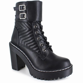 jackie Womens Padded Insole Leather Combat & Lace-Up Boots Womens Boots clearance deals