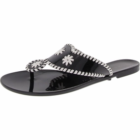 Jacks Jelly Womens Embroidered Patent Jelly Sandals Womens Sandals discount online