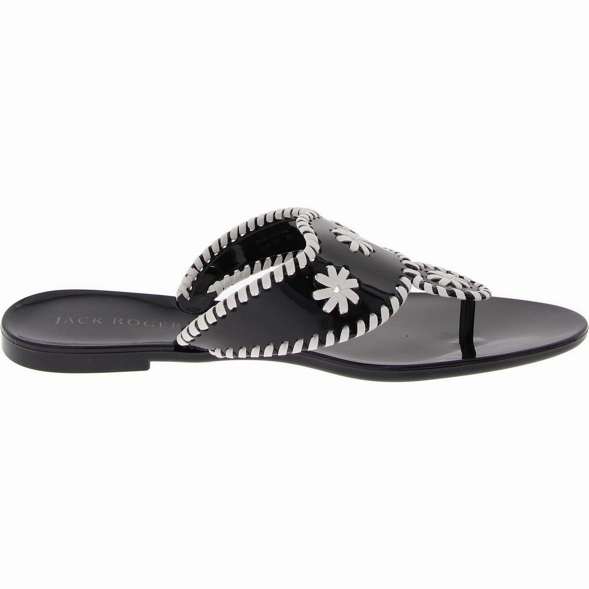 Jacks Jelly Womens Embroidered Patent Jelly Sandals