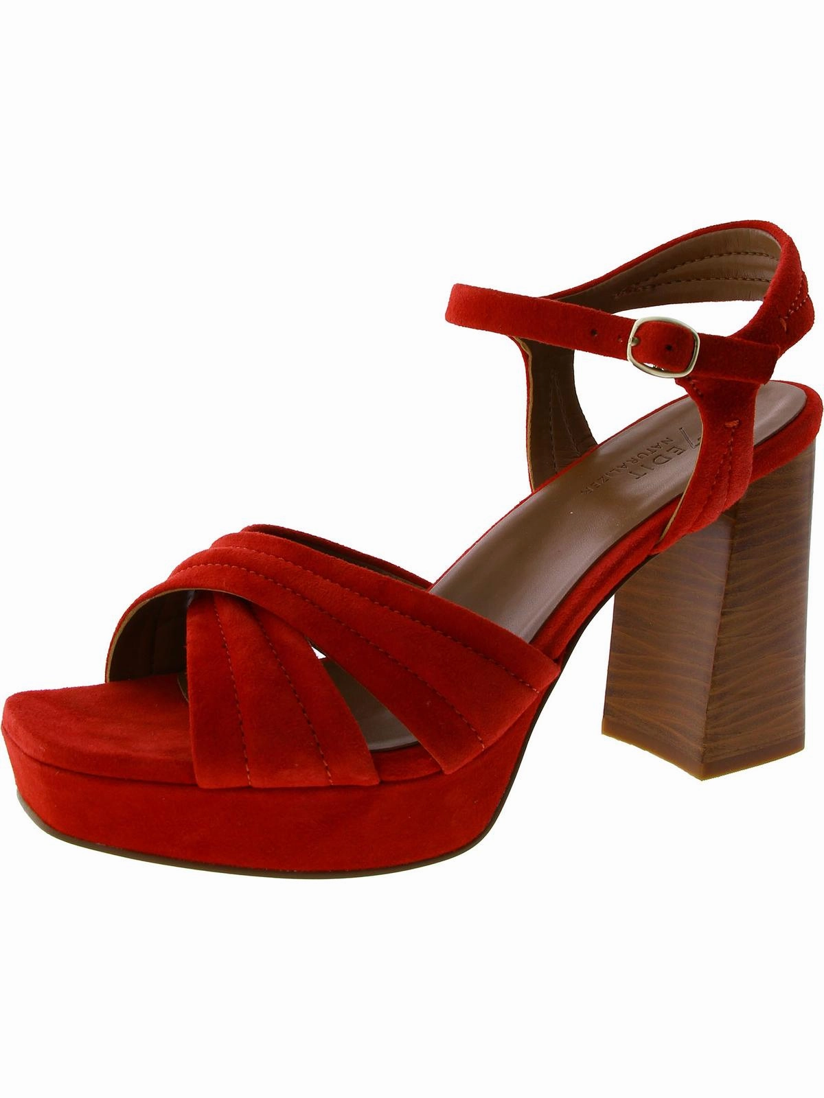 Jaime Womens Buckle Ankle Strap Block Heel
