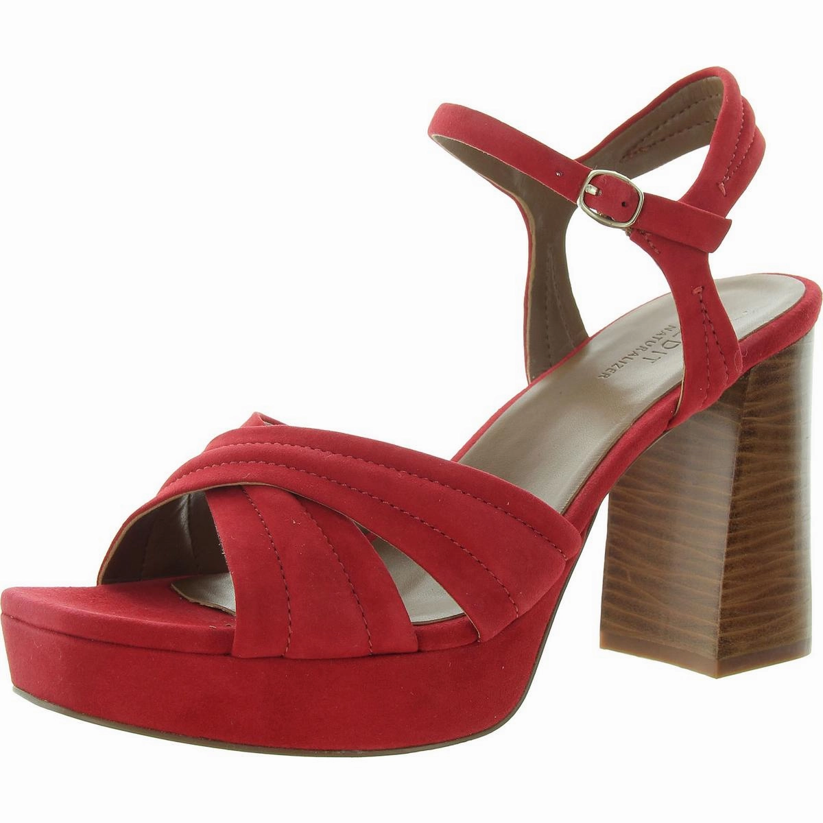 Jaime Womens Buckle Ankle Strap Block Heel
