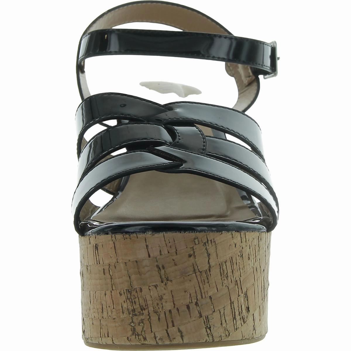 Jania Womens Patent Round Toe Platform Sandals