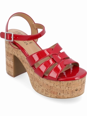 Jania Womens Patent Round Toe Platform Sandals Summer Womens Sandals clearance