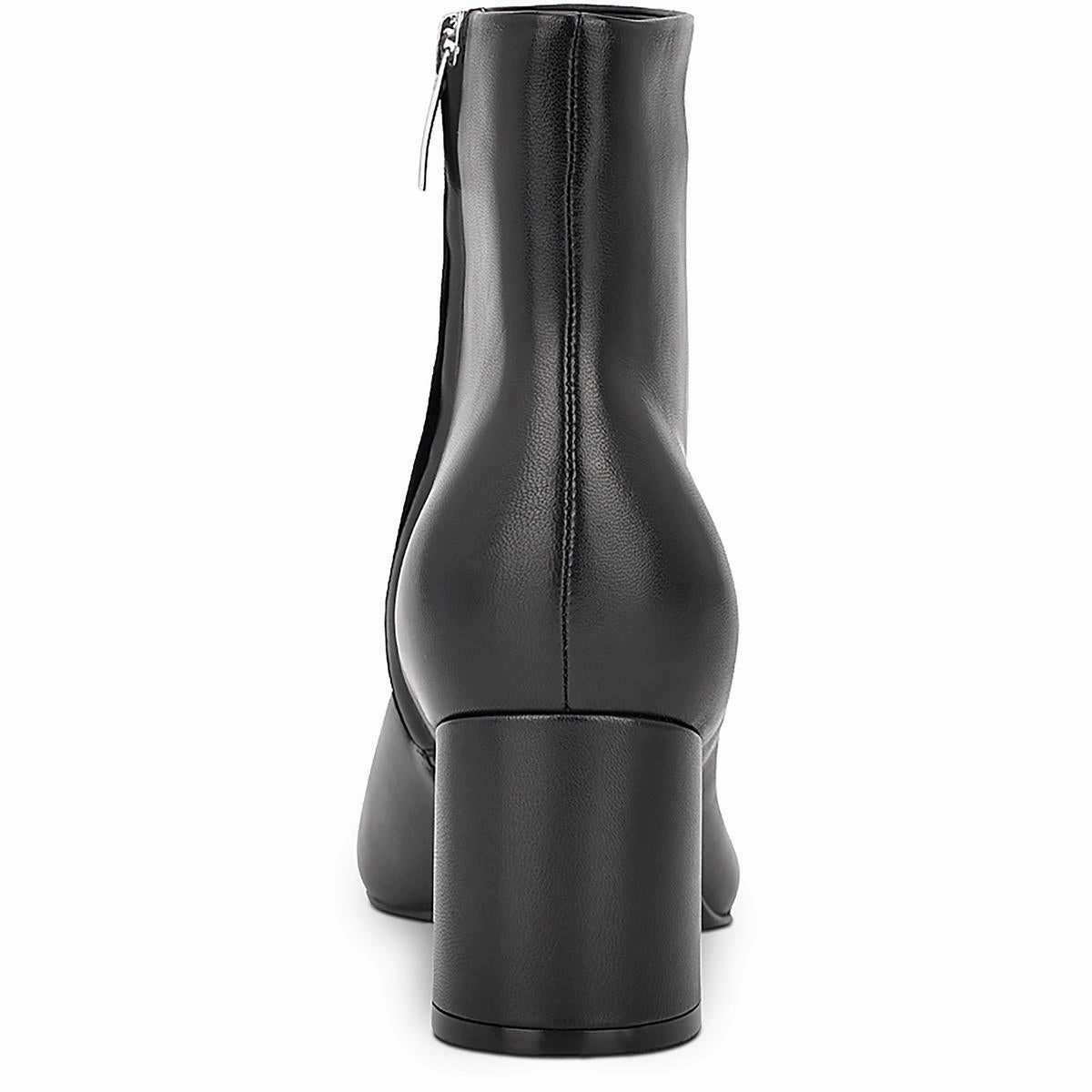 Jarli Womens Zipper Block Heel Ankle Boots