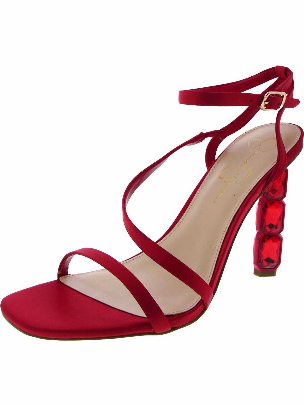 Jety Womens Satin Ankle Strap Slingback Sandals