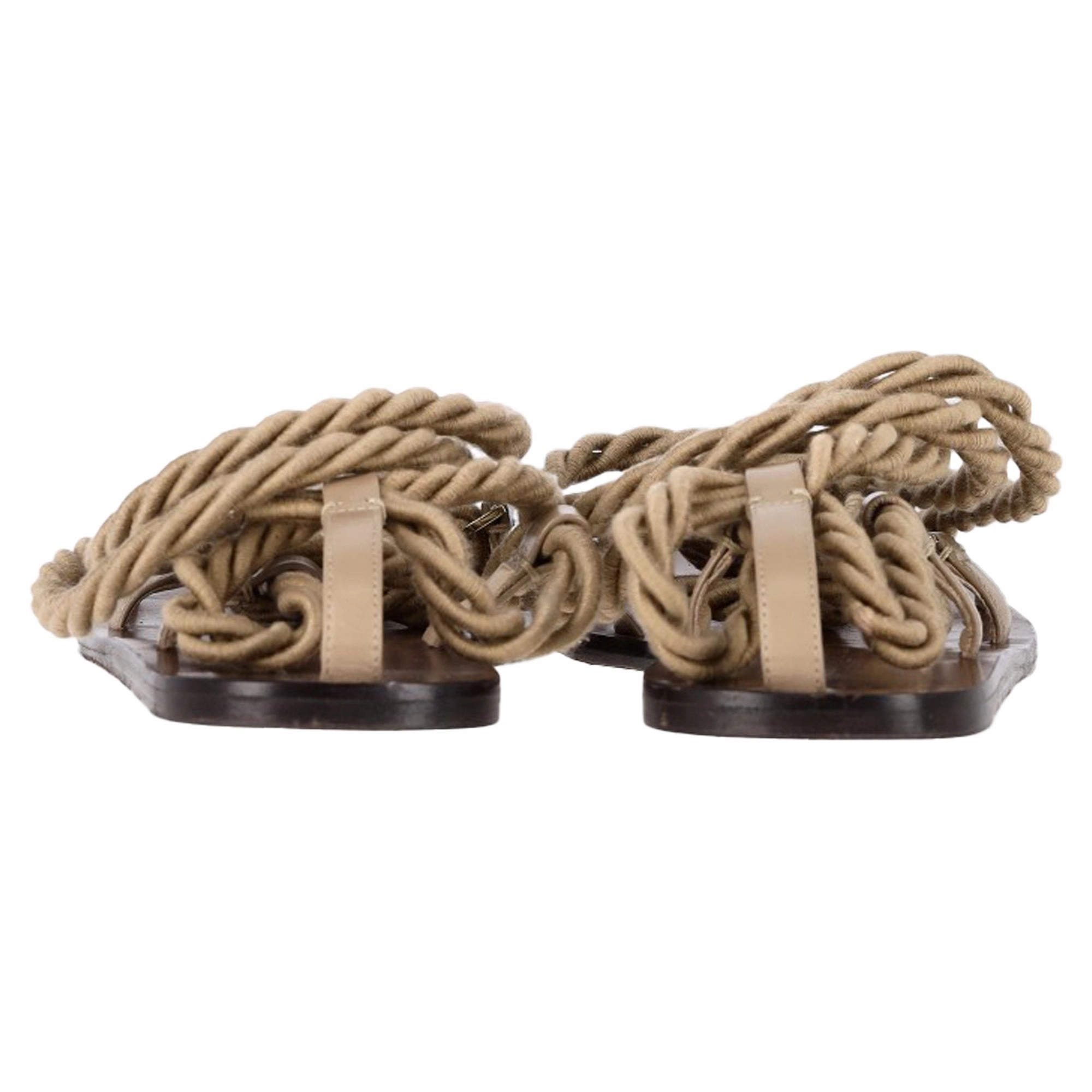 Jimmy Choo Aziza Rope Sandals in Beige Rope and Leather