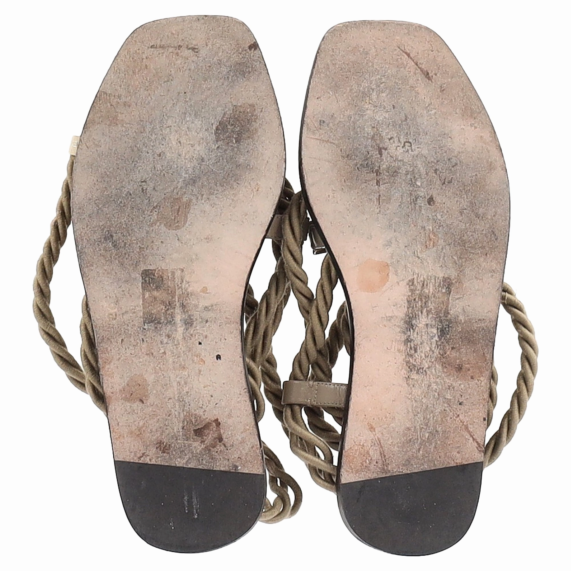 Jimmy Choo Aziza Rope Sandals in Beige Rope and Leather