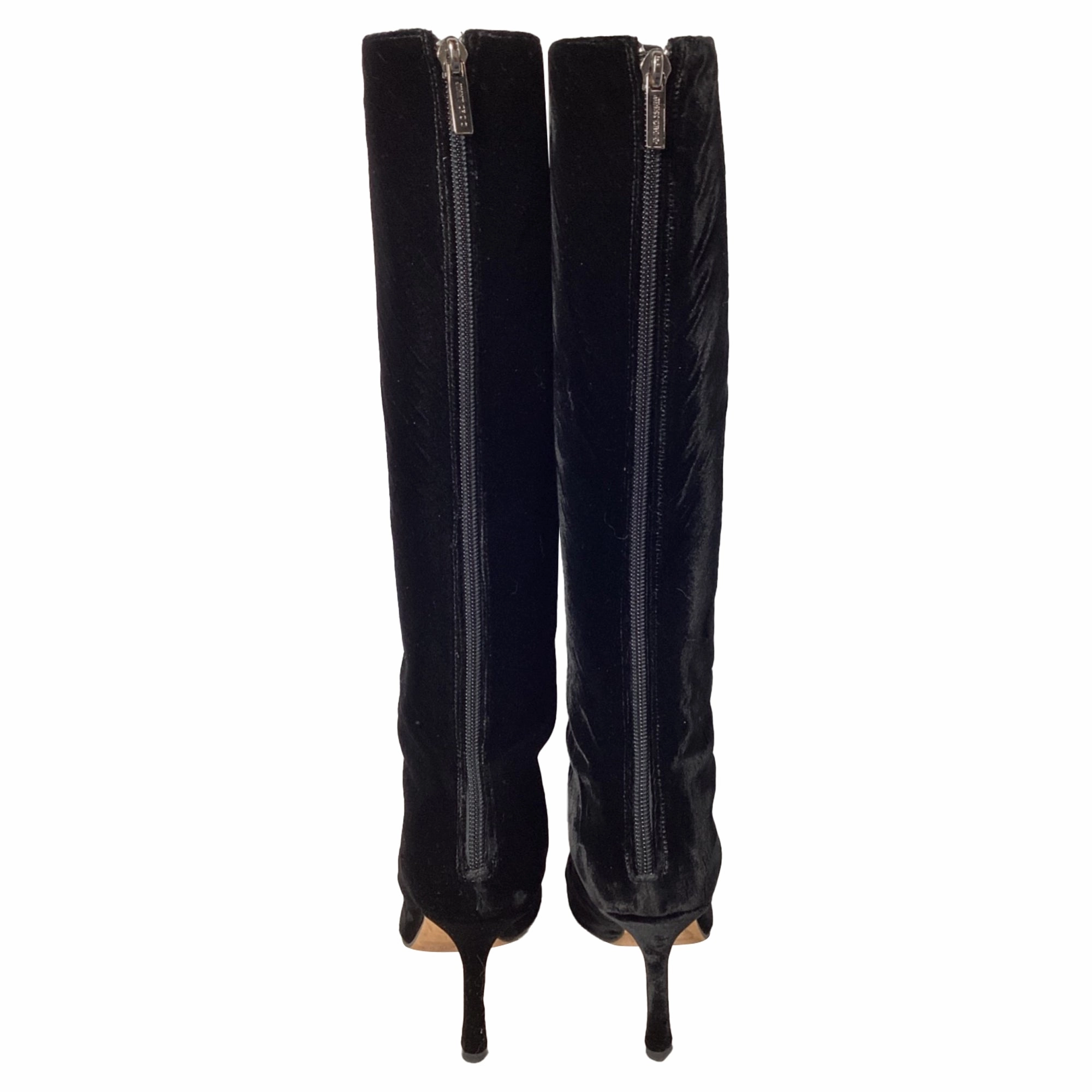 Jimmy Choo Knee-High Boots in Black Velvet