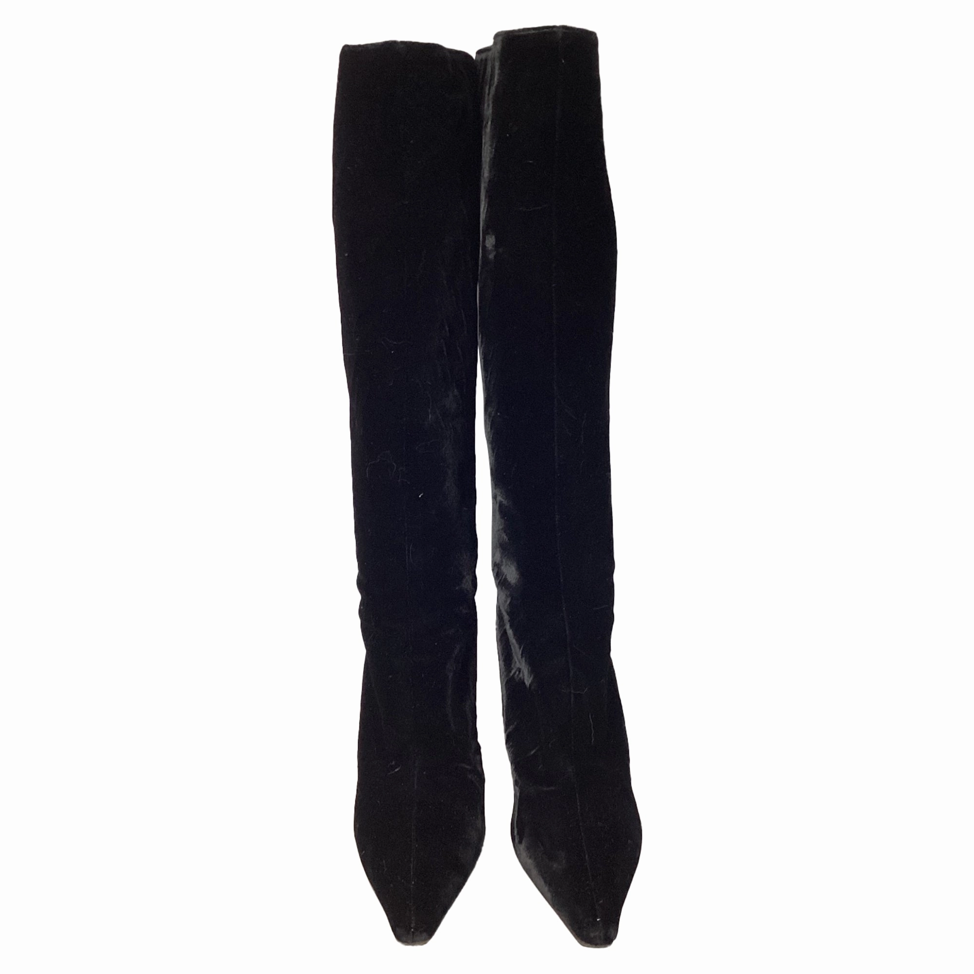 Jimmy Choo Knee-High Boots in Black Velvet