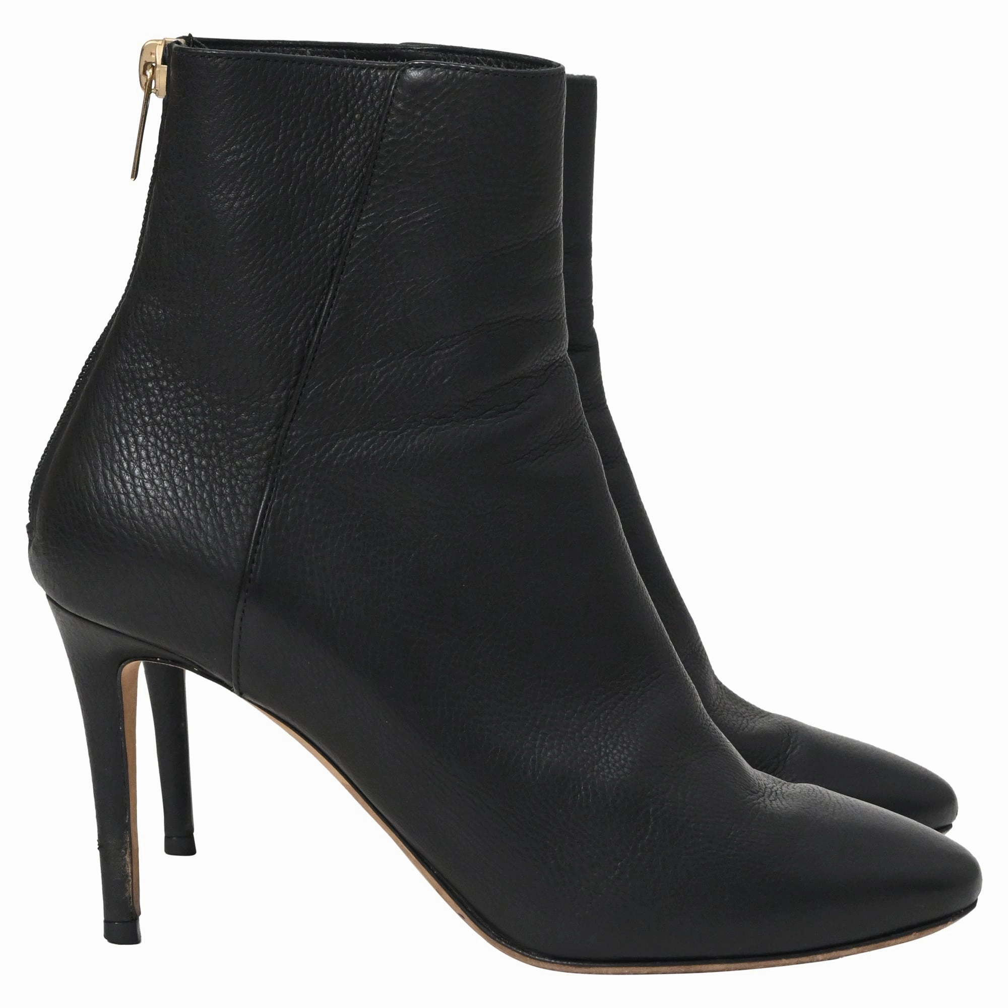 Jimmy Choo Pointed Toe High-Heeled Ankle Boots in Black Calfskin Leather Womens Boots clearance deals