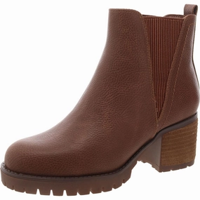 JODY Womens Faux Leather Pull On Ankle Boots Sale on Womens Trendy Boots
