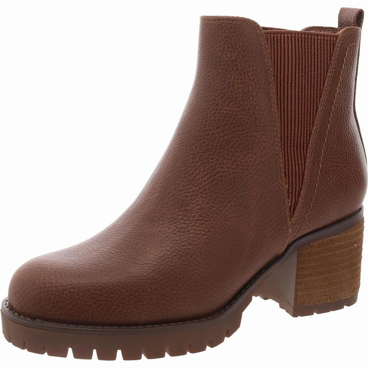 JODY Womens Faux Leather Pull On Ankle Boots Sale on Womens Trendy Boots