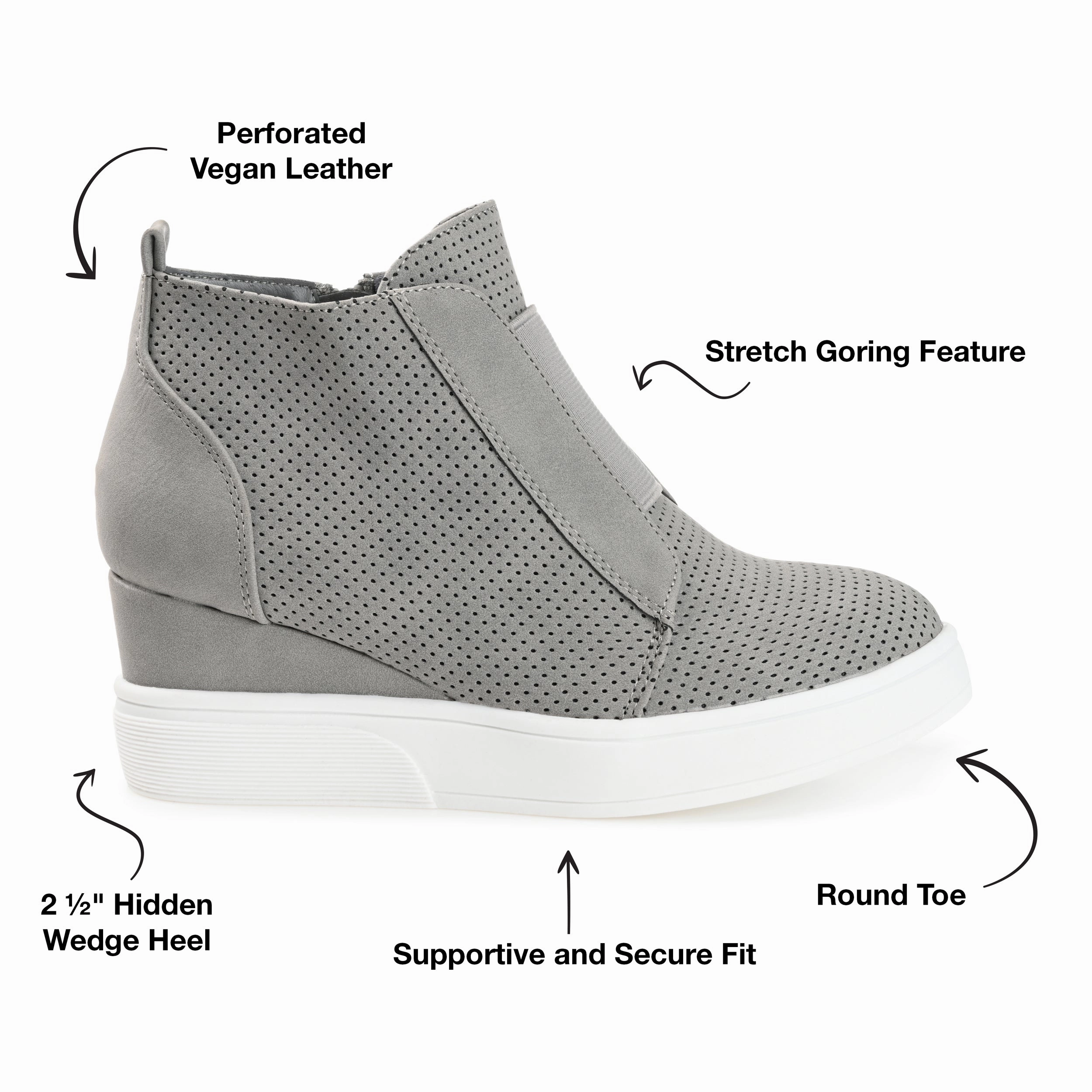 Journee Collection Women's Wide Width Clara Sneaker Wedge