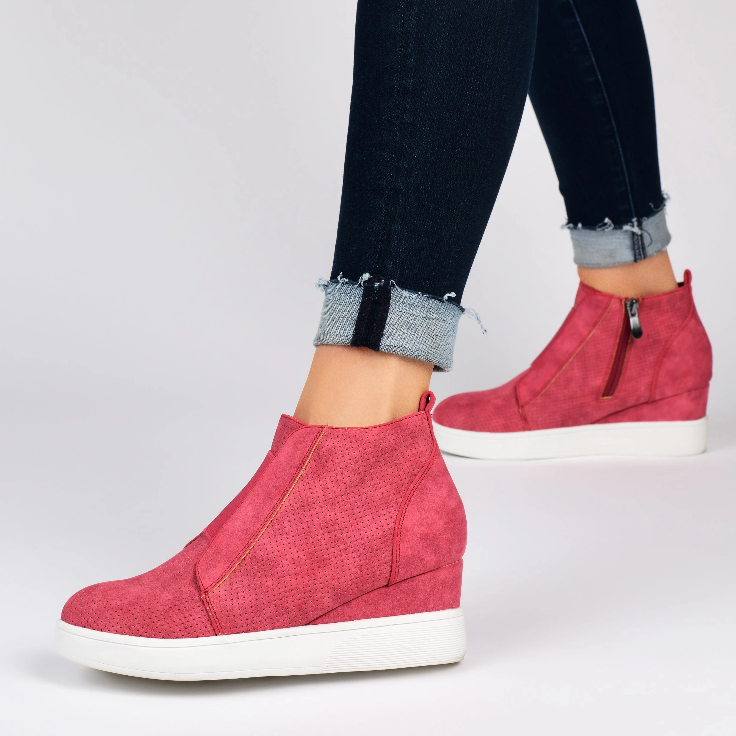 Journee Collection Women's Wide Width Clara Sneaker Wedge