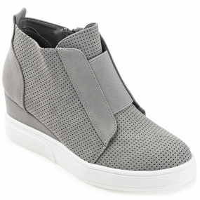 Journee Collection Women's Wide Width Clara Sneaker Wedge Athletic Shoes for Women discount