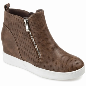 Journee Collection Women's Wide Width Pennelope Sneaker Wedge Athletic Shoes for Women discount