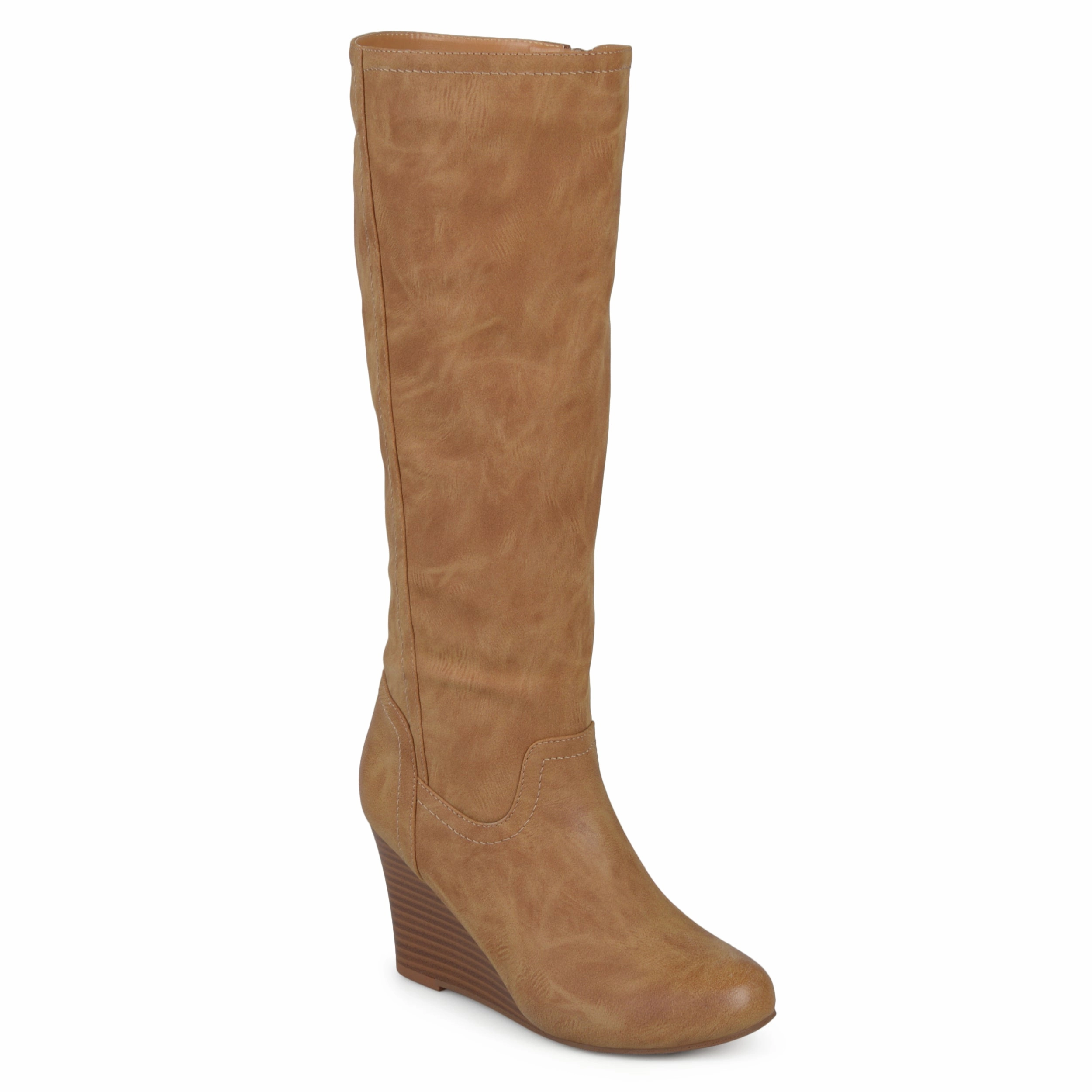 Journee Women's Wide Calf Langly Boot Cheap Womens Leather Boots