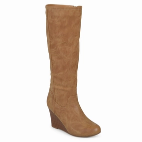 Journee Women's Wide Calf Langly Boot Cheap Womens Leather Boots