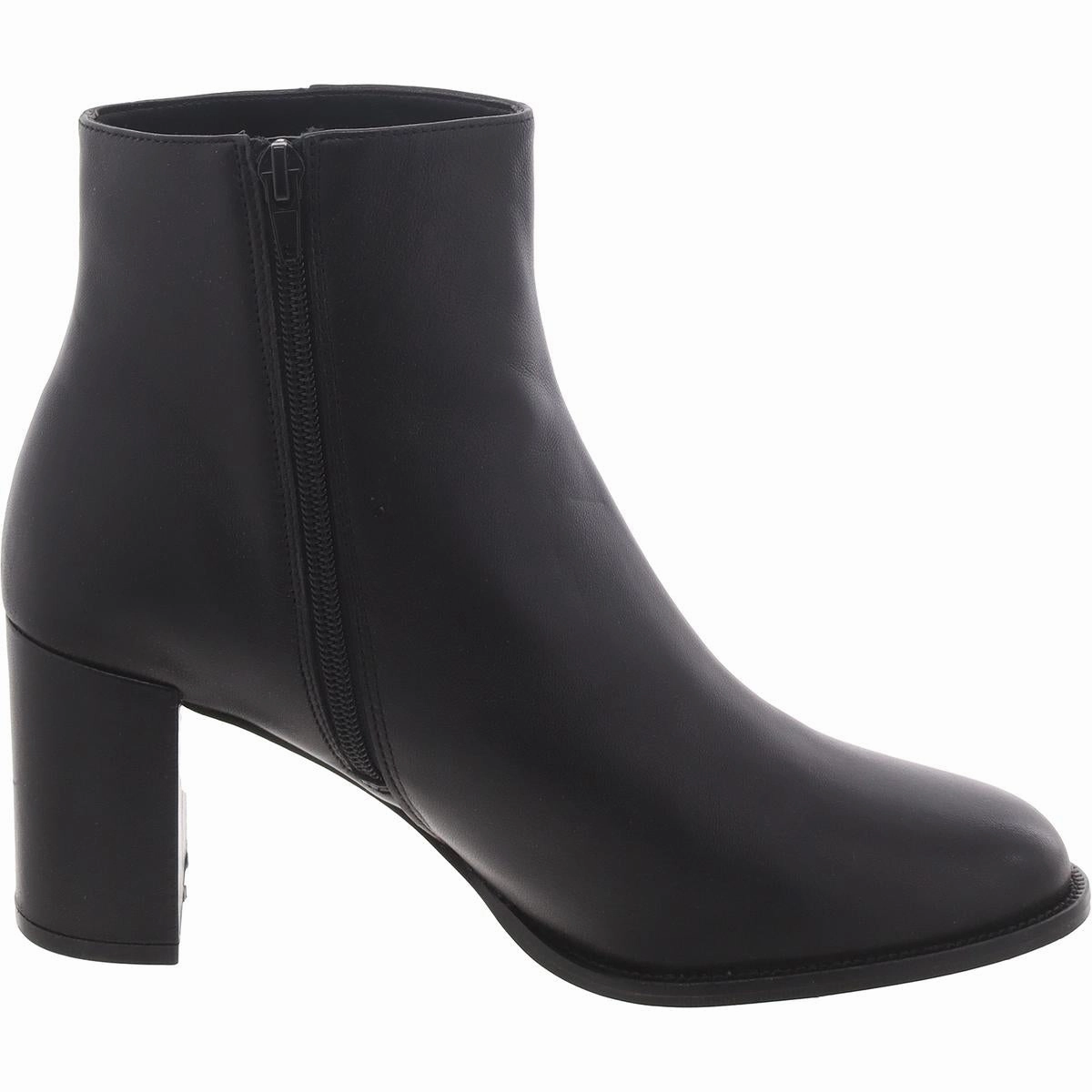 Jozie Womens Leather Round Toe Booties